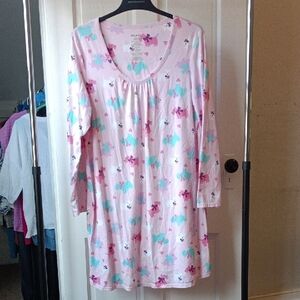 Gilligan & O'Malley Pink and Teal Floral Pajama Dress